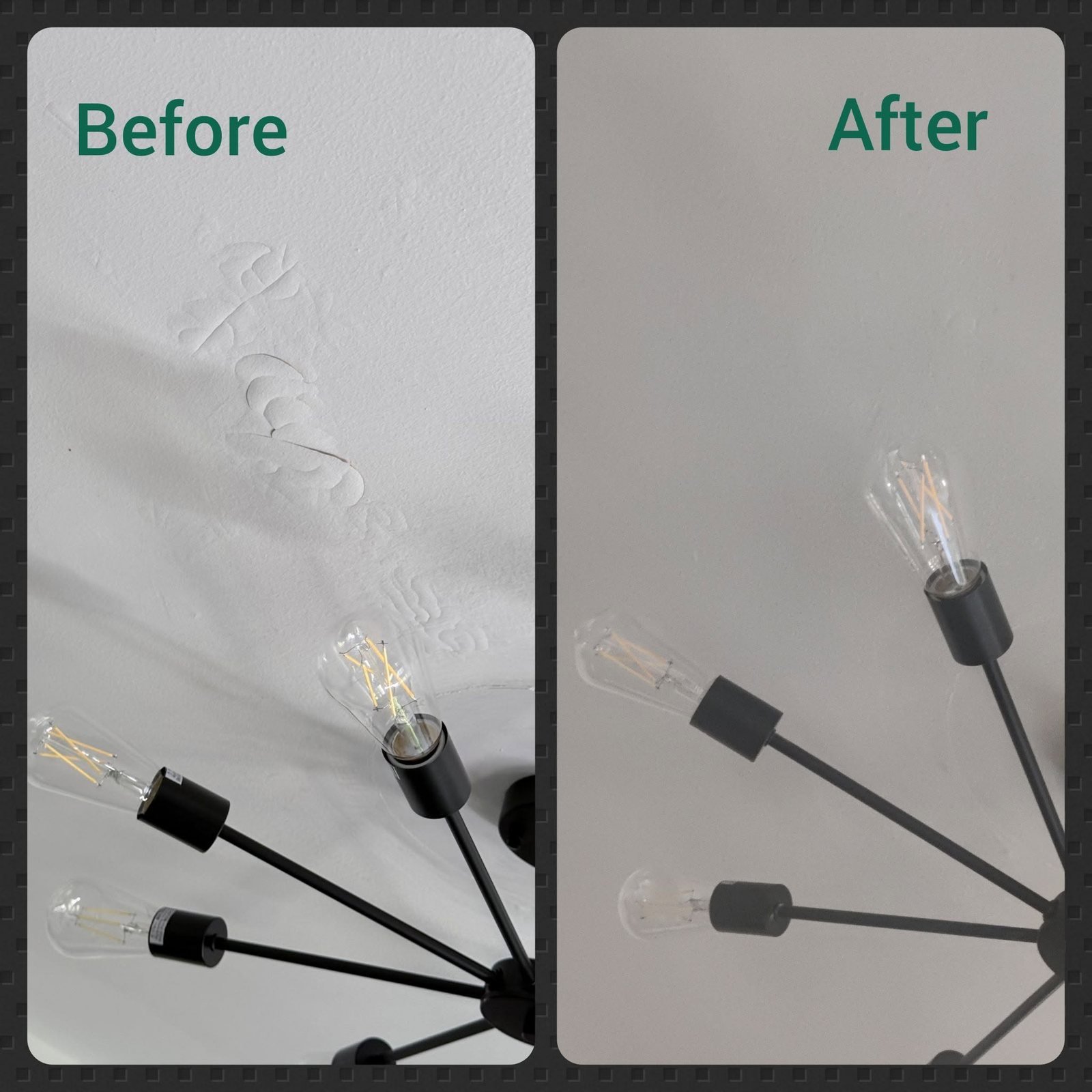 Ceiling patch repair and finished surface