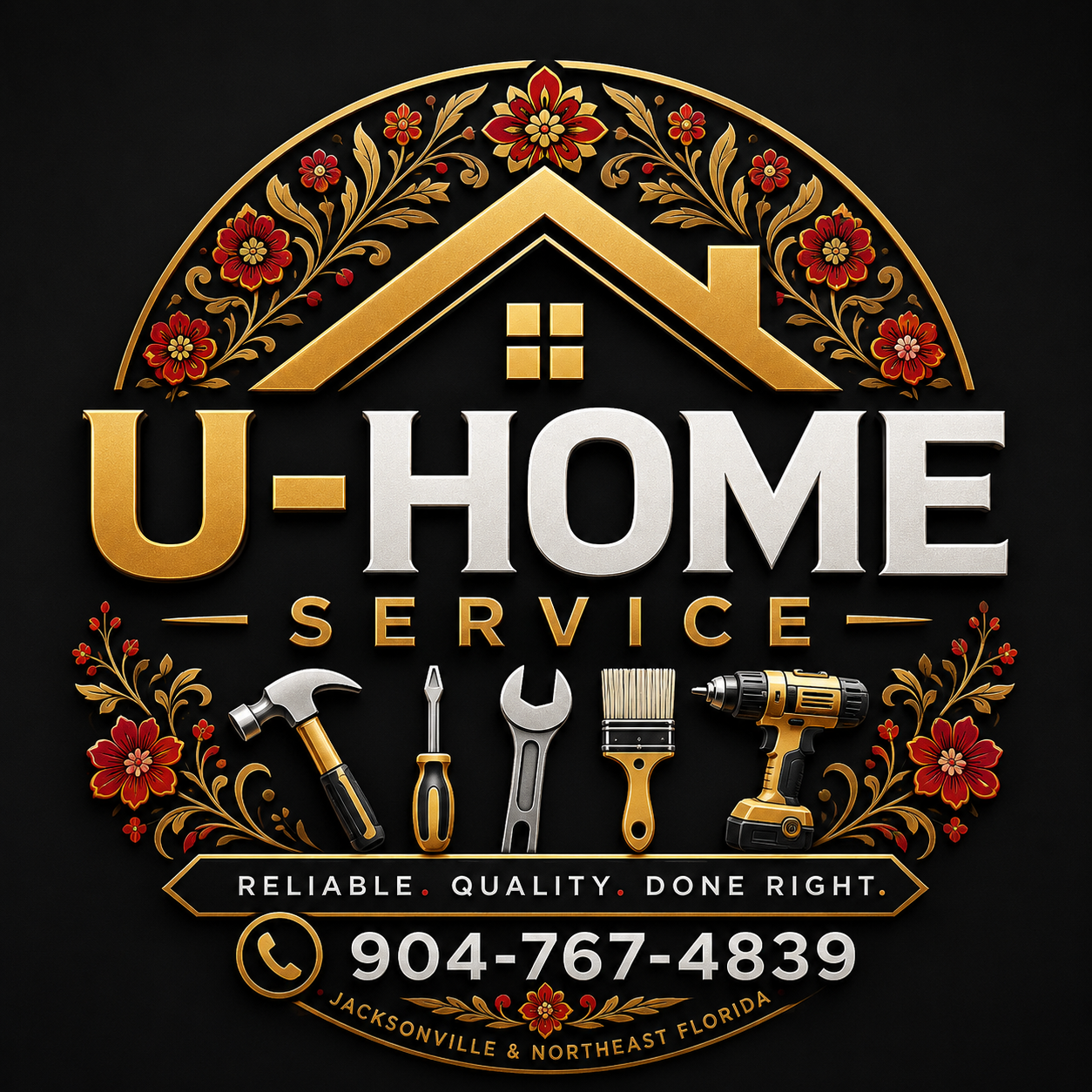 U-Home Service floral logo