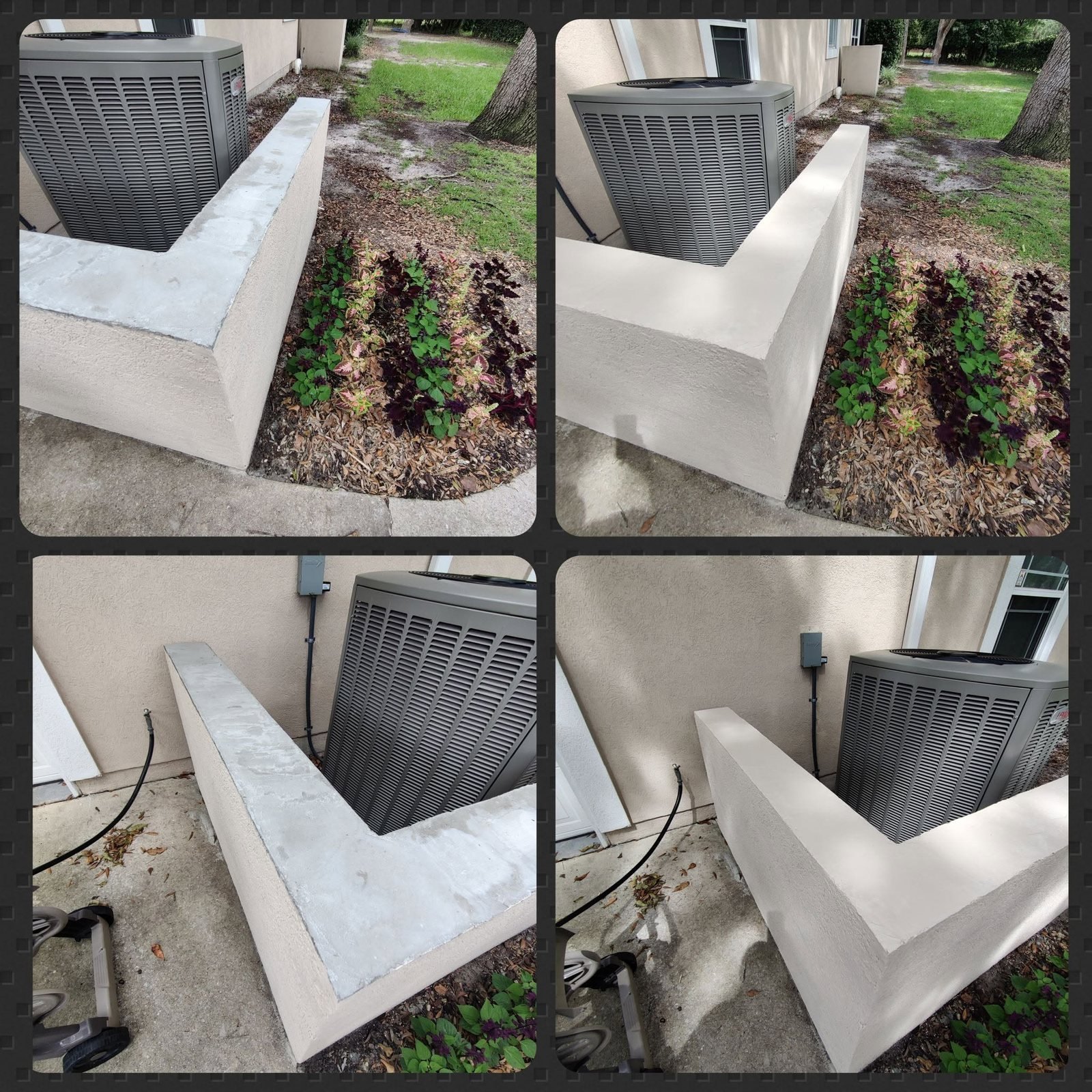 Masonry surface refresh with repair and paint